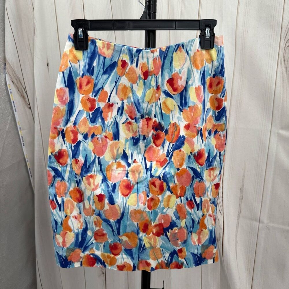 Talbots Women’s 6P Tulip Pencil Skirt Romantic Floral Career Office Core